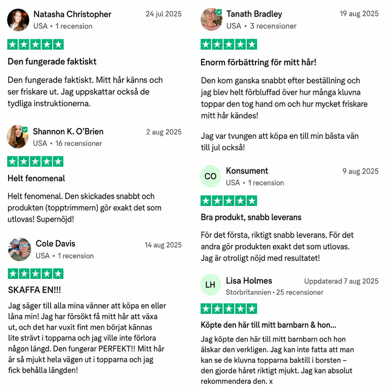 Hårtrimmer för kluvna toppar